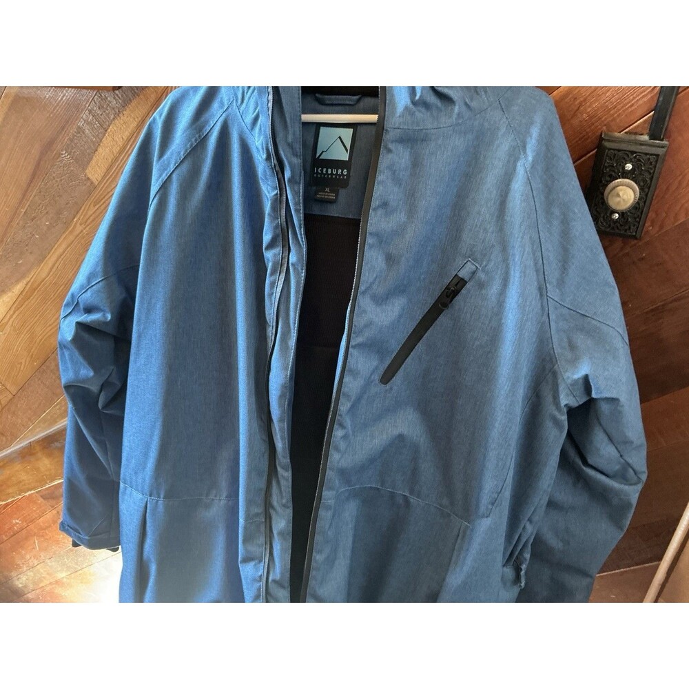 Iceburg Outerwear Men's Blue Winter Jacket Coat w/ Pockets, Powder Skirt Size XL - Picture 7 of 8